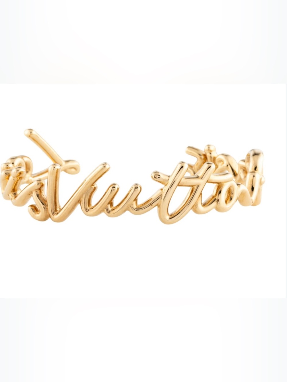 LV Gold Script Cuff Bracelet
